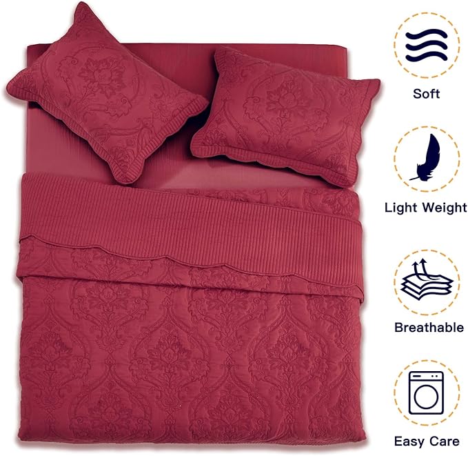 CHIXIN Bedspread Coverlet Quilt Set Full Size - Image 3