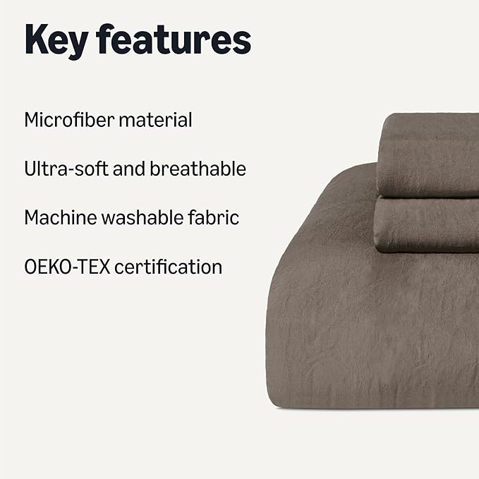 Amazon Basics Brushed Microfiber Comforter Set, Extra Soft - Image 2