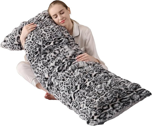 20x54 Fluffy Leopard Print Body Pillow, Cheetah Print Plush Fuzzy Faux Fur Body by Unknown