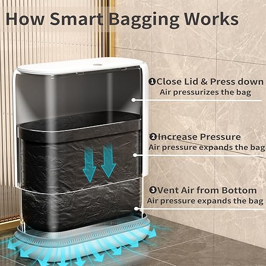 Small Bathroom Trash Can with Lid, 3 Gallon Slim Garbage Bin with Pop-Up Lid & - Image 2