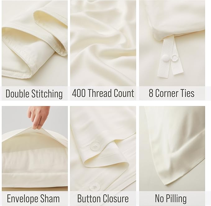 Bella Coterie Luxury Bamboo Viscose King Size Duvet Cover Set | 100% - Image 3