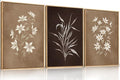 LHIUEM Large Vintage Neutral Botanical Framed Wall Art Set, Nature Wildflower by LHIUEM