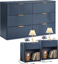 LEYAOYAO 48" Wide Fluted Dresser and 1 Drawers 23" Nightstand Set of 2 by LEYAOYAO-Findtheshiningpointofyourideallife%EF%BC%81