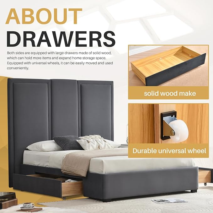 YUHUASHI Queen Size Bed Frame - Image 4