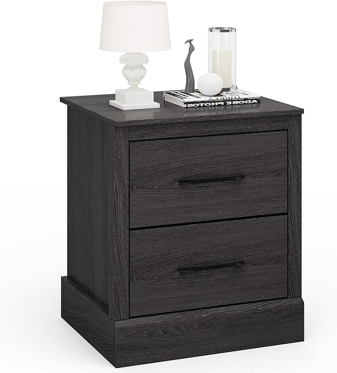 Giantex Farmhouse Nightstand, Wood Bedside Table by Giantex