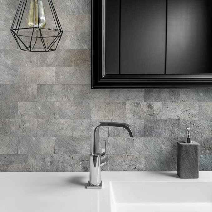 AULIGET 4 Pieces Mountain Rock Peel and Stick Backsplash Wall Tile, 4 Pieces - Image 4