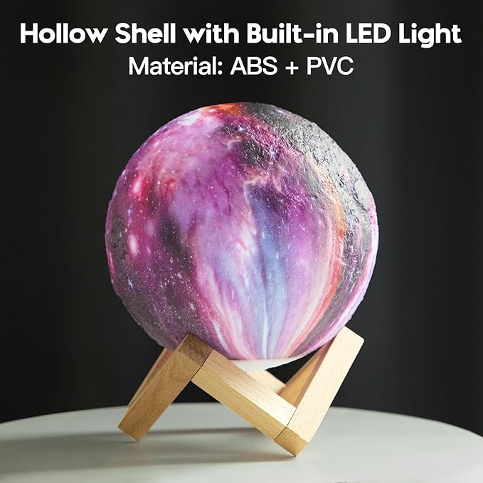 BRIGHTWORLD Moon Lamp Galaxy Lamp 5.9 inch 16 Colors LED 3D Moon Light - Image 6