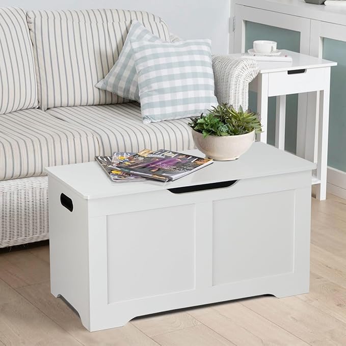 Timberer 31.5" Storage Chest, Wooden Storage Bench, Lift Top Toy Chest - Image 7