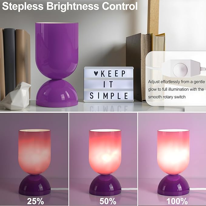 8.9" Modern Glass Table Lamp for Living Room, Dimmable Desk Lamps for Bedroom - Image 5