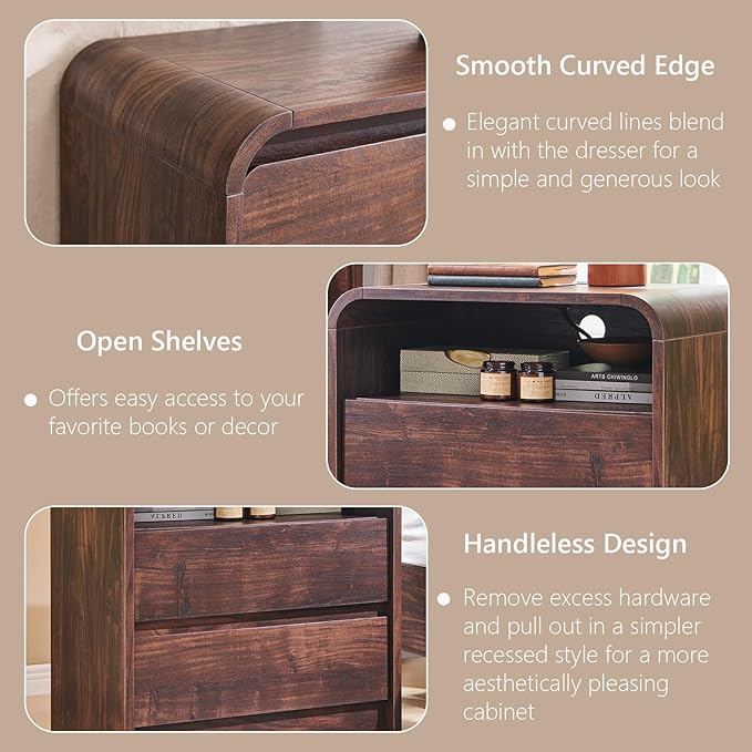 25" Tall Modern Nightstand - Image 6