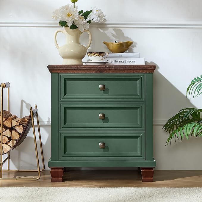 SAVOR LIFE Farmhouse Nightstand Set of 2, Rustic Accent End Table - Image 3
