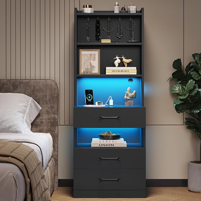 VIAGDO Tall Nightstand Set of 2 - Image 9