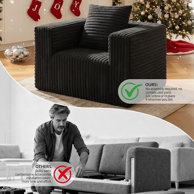 Single Cloud Sofa, Giant Bean Bag Chair - Image 7