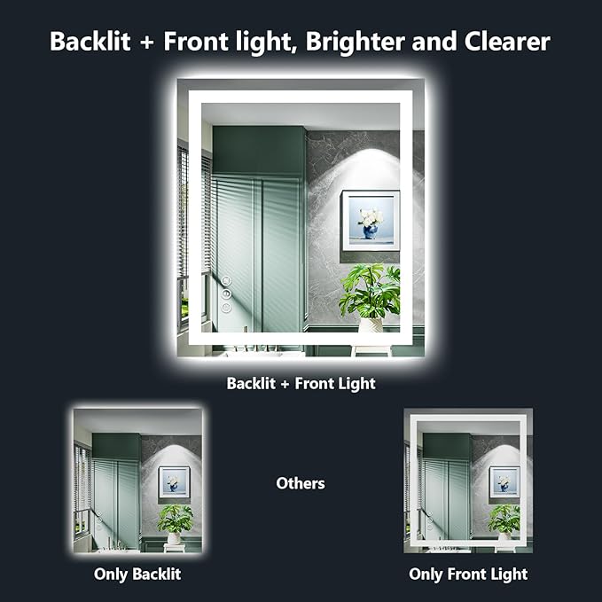 YEELAIT 20x30 Inch LED Bathroom Mirror - Image 3