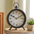 Vintage Non-Ticking Black Table Clock by MICWIC