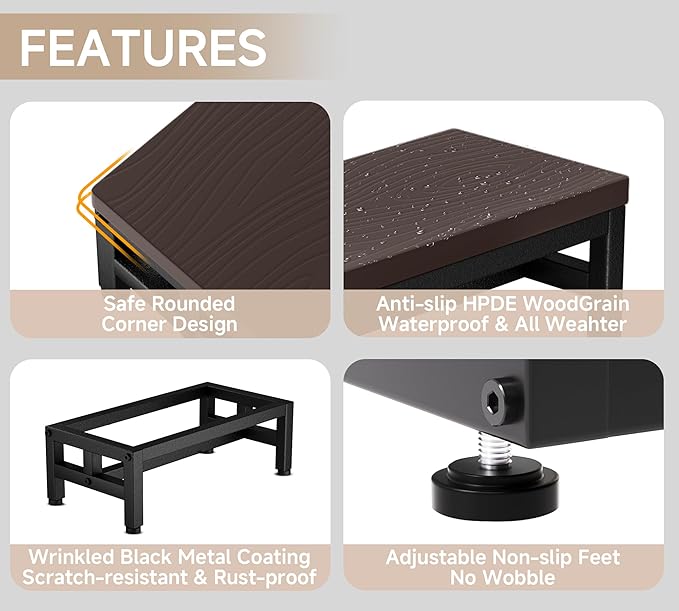 Y&M One Step Stool for Adults Kids, Adjustable Non-Slip Foot Stool - Image 6