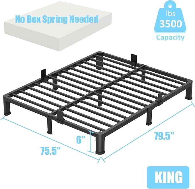 FUIOBYVV 6 Inch King Bed Frame - Image 3
