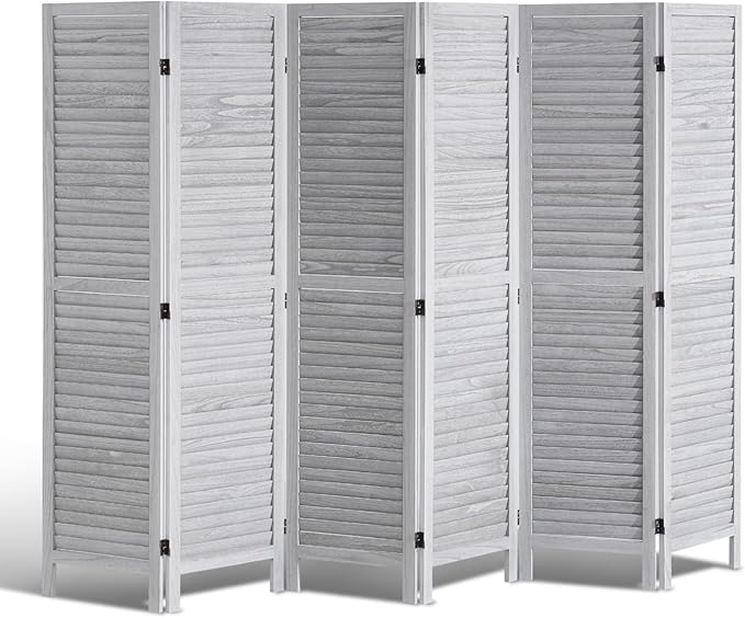 VEVOR Wood Room Divider, 6 Panel Wood Folding Privacy Screen, 66.9 Inches Tall by VEVOR