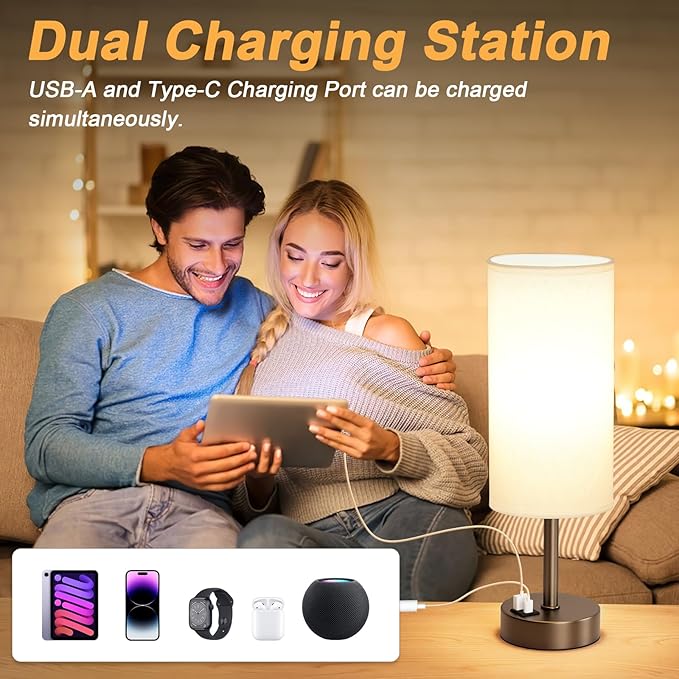Bedside Touch Table Lamps for Bedroom Nightstand - Image 5