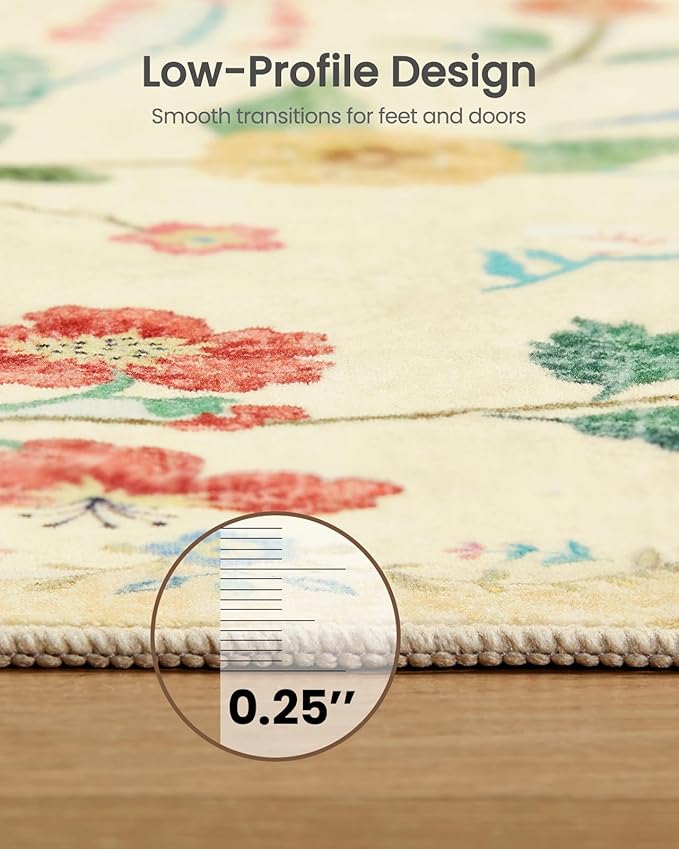 Amada 5x7 Area Rugs, Non-Slip & Low-Profile Living Room Rug - Image 5