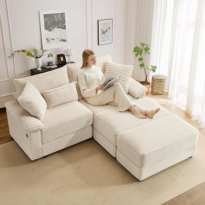 74" Double Chaise Lounge Chair Indoor, Oversized Loveseat - Image 6