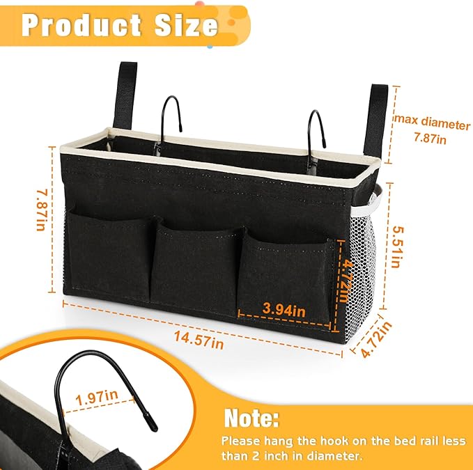 Lilithye Bedside Caddy Bedside Organizer Bedside Storage Caddy - Image 3