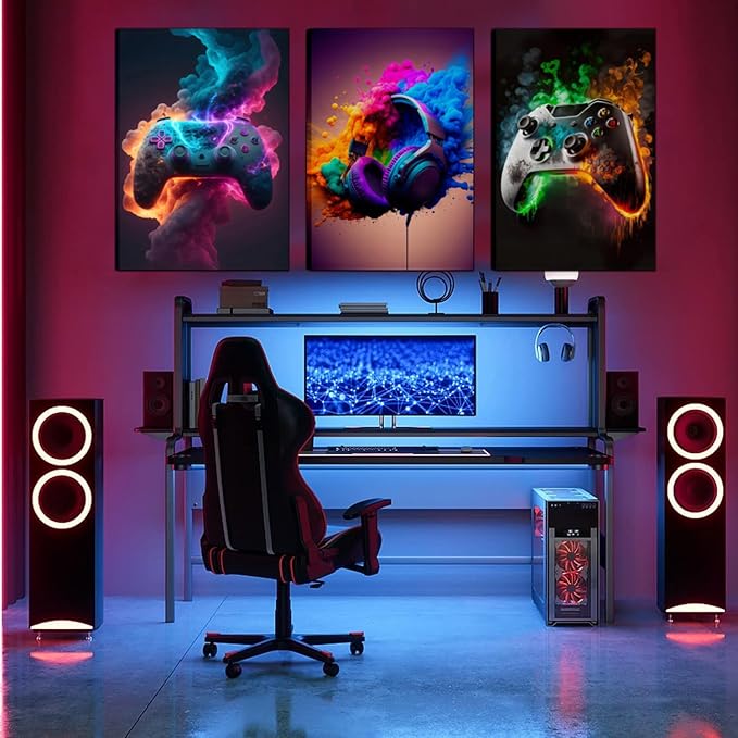 Gaming Room Decor Canvas Wall Art Set of 3 - Image 2