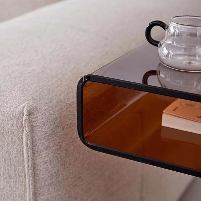 Glass Nightstand, Side Table, S-Shaped End Table - Image 4
