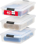 IRIS USA 40 Qt Plastic Under Bed Storage Nestable Organizer Bin Container by IRISUSA