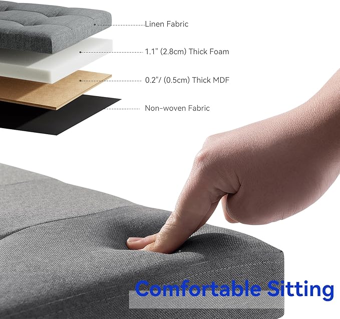 BRIAN & DANY 43 Inches Folding Storage Ottoman Bench, Ottoman - Image 5