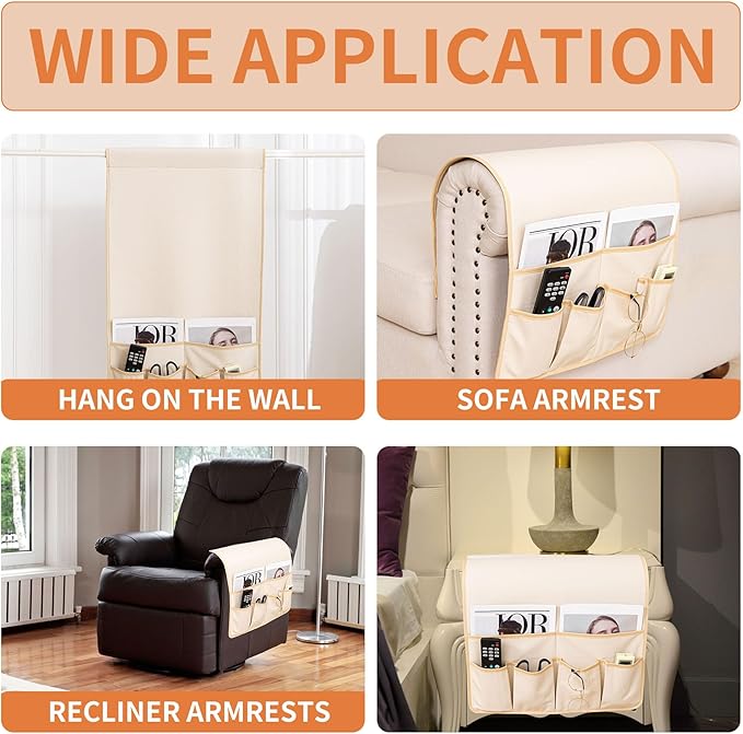 HAOMAIJIA Anti Slip Sofa Armrest Organizer Arm Chair Bedside Caddy Storage - Image 5