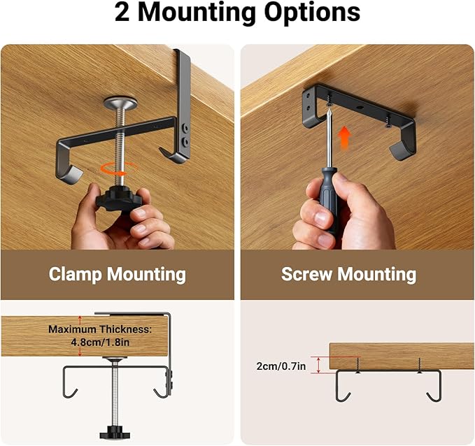 Housolution Under Desk Cable Management Tray, Premium Fabric Cable Storage - Image 3