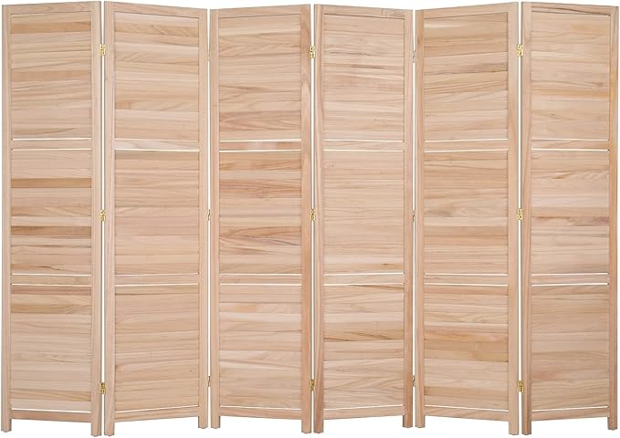Bonnlo Wood Room Divider Privacy Screen, 5.9 Ft Tall Folding Partition Wall by Bonnlo