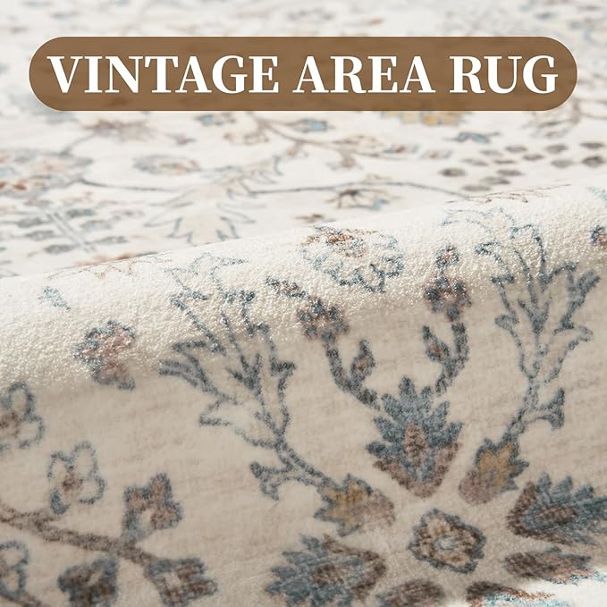 MontVoo-Vintage Area Rug 3x5 Beige Rugs - Image 3