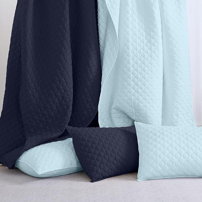 HORIMOTE HOME Quilt Twin Size Aqua Blue, Lightweight Quilt - Image 6