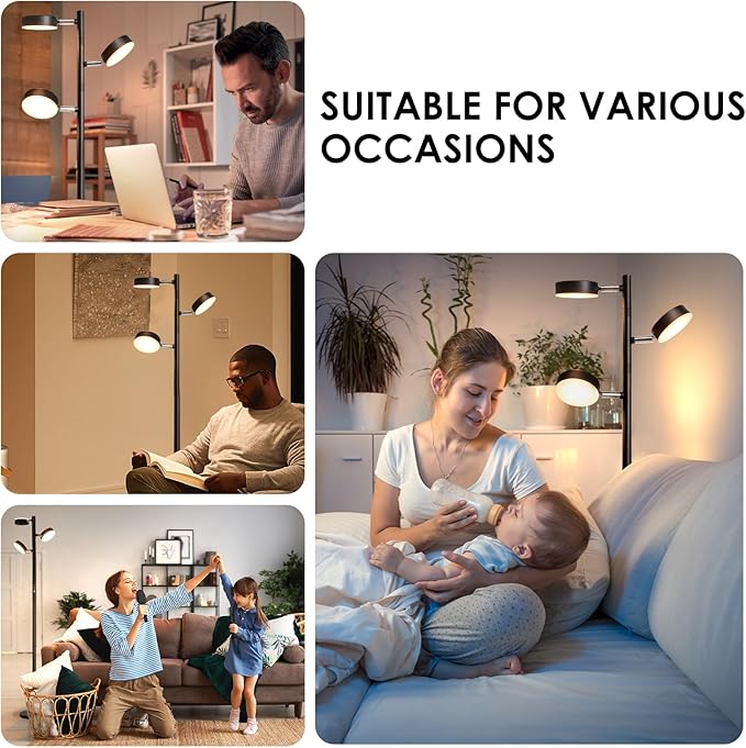 LED Tree Floor Lamp with Remote & Touch Control, 3 Heads Adjustable Dimmable - Image 7
