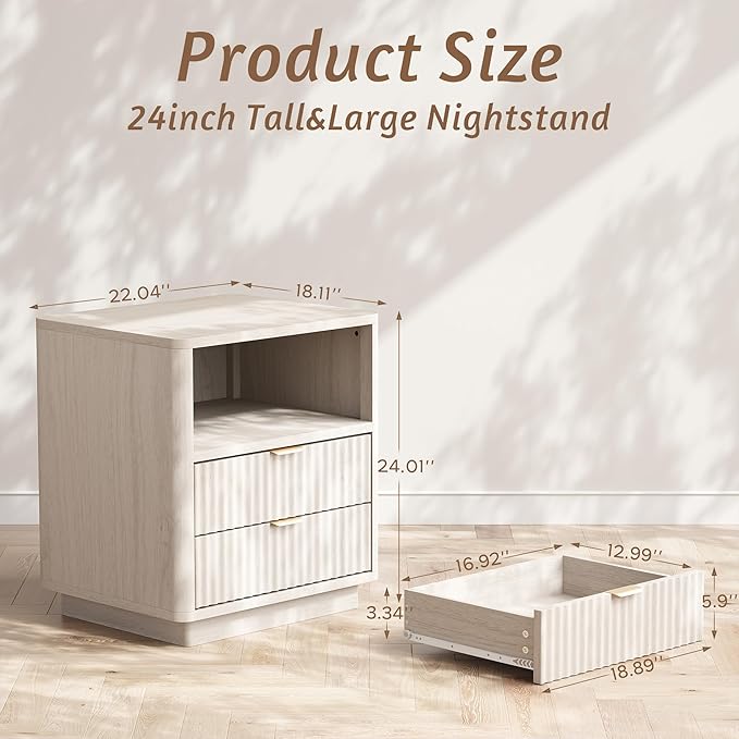 Fluted Nightstands Set of 2 - Image 3