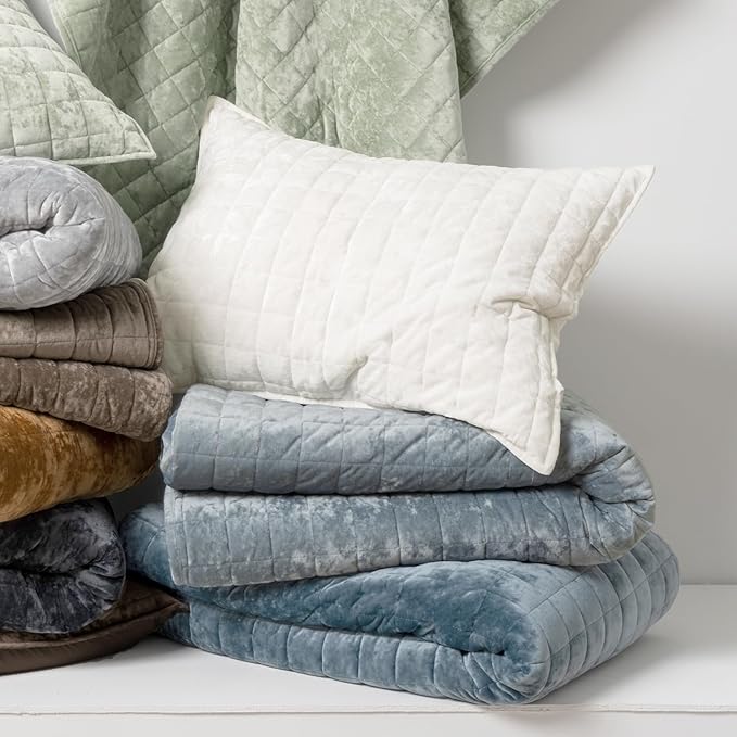 RECYCO Luxury Velvet Quilt Set King Size Bedding Sets, Ultra Soft Velvet - Image 6