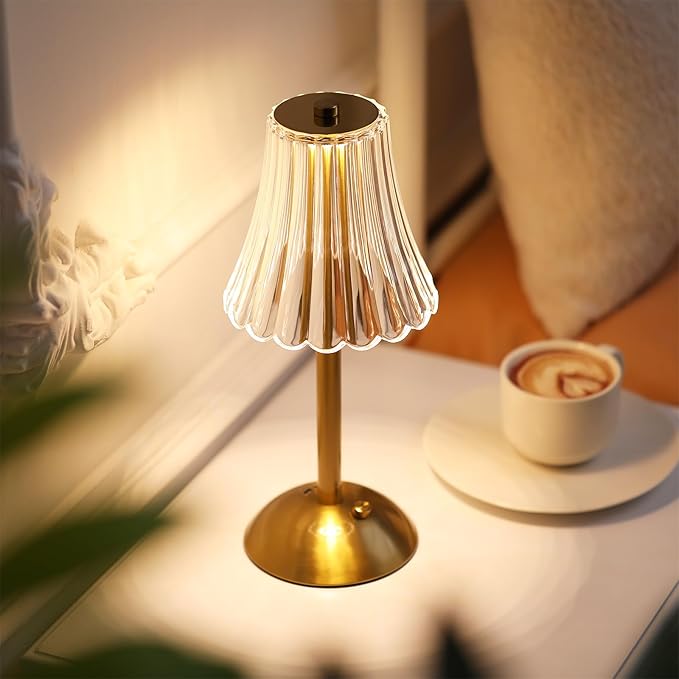 Liliful 1 Pcs Cordless Table Lamp Rechargeable Touch LED Small Gold Portable - Image 5