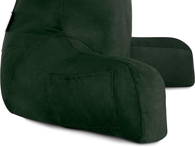 Husband Pillow Aspen Ramona Green, Reading Pillow Bed Rest Chair, Two-Sided - Image 8