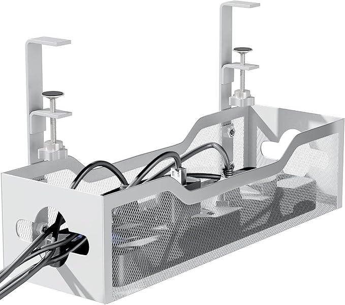 Under Desk Cable Management Tray 13.38", Quszmd Cable Organizer No Drill by CableManagement