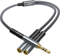 JOMLEY Headphone Splitter 1ft, Audio Splitter 3.5mm 1 Male to 2 Female Adapter by JOMLEY
