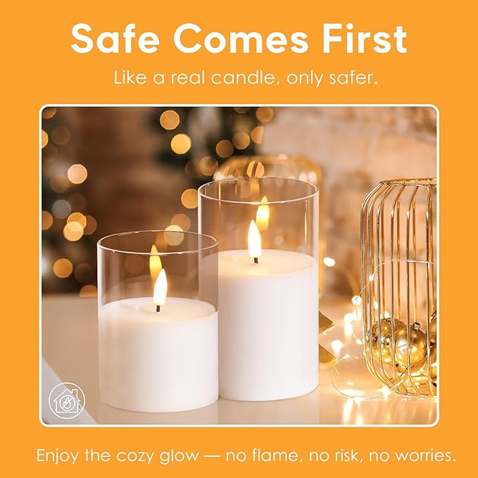 Eywamage Clear Glass Flameless Candles - Image 6