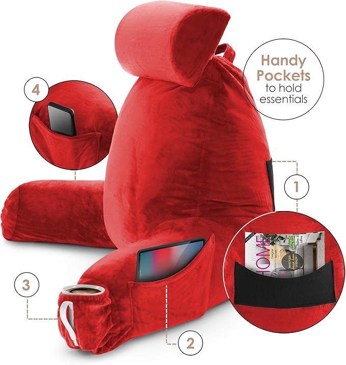 Nestl Reading Pillow with Shredded Memory Foam Includes 2 Neck and Lumber - Image 4
