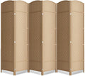 6 Panel Room Divider, 6Ft Folding Privacy Screen, Tall by cocosica