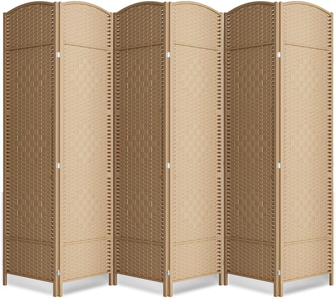 6 Panel Room Divider, 6Ft Folding Privacy Screen, Tall by cocosica