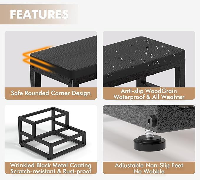 Two-Step Stool for Adults & Kids, Waterproof HDPE Bed Step - Image 5