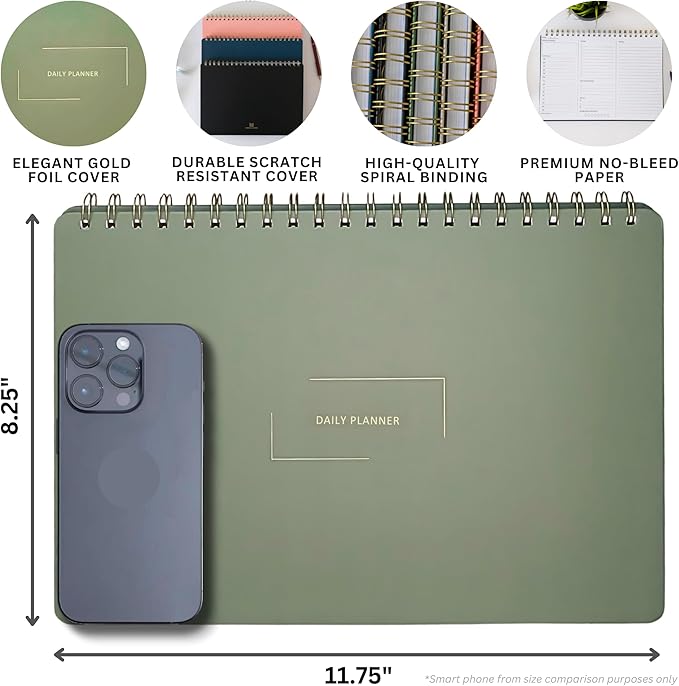 | Durable & Sleek | Undated Daily and Weekly Planner | 8.25" x 11.75" | To Do - Image 3