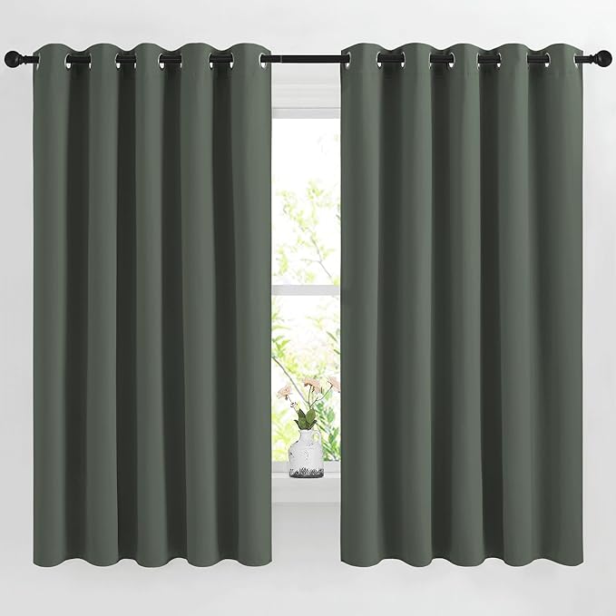 NICETOWN Blackout Bedroom Curtains 66 inches Long, Grommet Light Reducing by NICETOWN