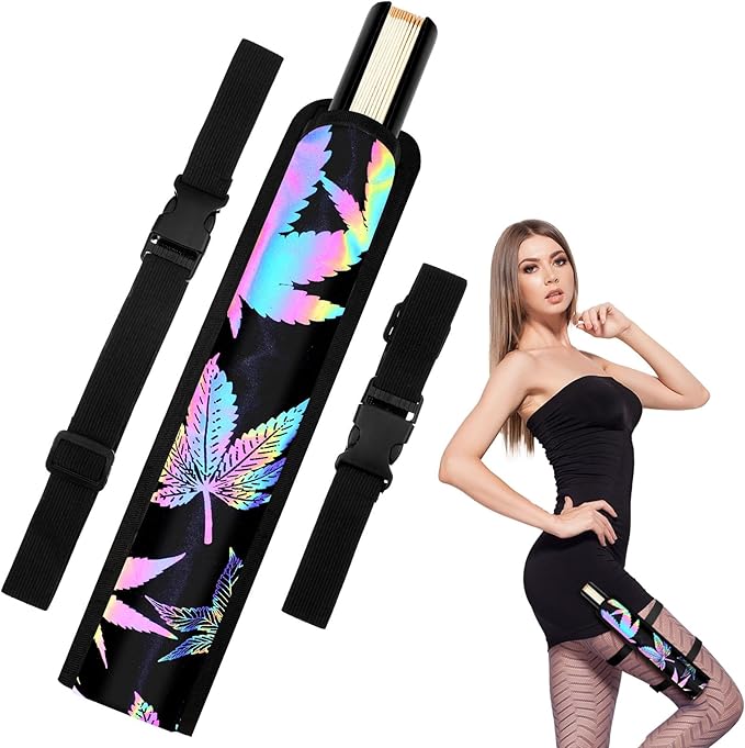 Summer Rave Fan Thigh Holster Rave Fan Holder Folding Hand Pouch Foldable by Unknown